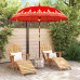 Parasol Balinez 260 Roșu 210-220 Cm Bumbac Și Lemn Masiv