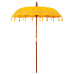 Parasol Balinez 260 Galben 180-190 Cm Bumbac Și Lemn Masiv