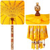 Parasol Balinez 260 Galben 210-220 Cm Bumbac Și Lemn Masiv