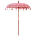 Parasol Balinez 260 Roz 180-190 Cm Bumbac Și Lemn Masiv
