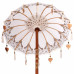 Parasol Balinez 260 Crem 95-100 Cm Bumbac Și Lemn Masiv