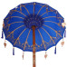 Parasol Cu Bază Albastru Și Maro 250 Cm Bumbac Și Lemn