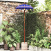 Parasol Cu Bază Albastru Și Maro 250 Cm Bumbac Și Lemn