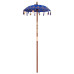 Parasol Cu Bază Albastru Și Maro 250 Cm Bumbac Și Lemn
