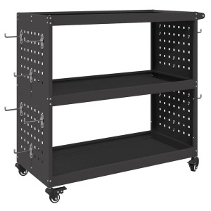 Cărucior Pentru Unelte Cu Raft Cu Roata Negru 75 X 35 X 73 Cm