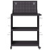 Cărucior Pentru Unelte Cu Raft Cu Roata Negru 65 X 35 X 111 Cm