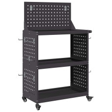 Cărucior Pentru Unelte Cu Raft Cu Roata Negru 65 X 35 X 111 Cm
