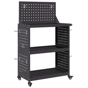 Cărucior Pentru Unelte Cu Raft Cu Roata Negru 65 X 35 X 111 Cm