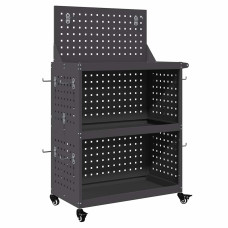 Cărucior Pentru Unelte Cu Raft Cu Roata Negru 65 X 35 X 111 Cm