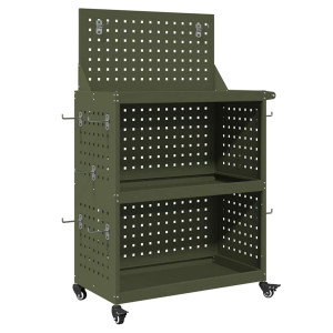Cărucior Pentru Unelte Cu Raft Olivengrønn 65 X 35 X 111 Cm