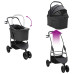 Carucior Pentru Pisici Pliante Ajustabil Negru 78 X 54 X 101 Cm
