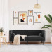 Canapea Chesterfield Altele Negru 174 X 74.5 X 70.5 Cm Catifea