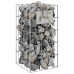 Coloană Gabion Argintiu 25 X 25 X 50 Cm Oţel Inoxidabil