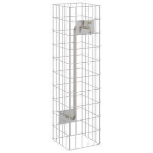Coloană Gabion Argintiu 25 X 25 X 100 Cm Oţel Inoxidabil