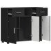 Bufet Cu Sertar Cu Ușă Negru 88.5 X 30.5 X 73 Cm Lemn Compozit