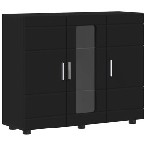 Bufet Cu Raft Cu Ușă Negru 55.5 X 29 X 100 Cm Lemn Compozit