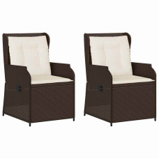 Bancă De Grădină Cu Pernă 2 Pcs Maro Rattan Poli
