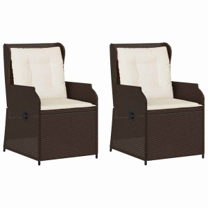 Bancă De Grădină Cu Pernă 2 Pcs Maro Rattan Poli