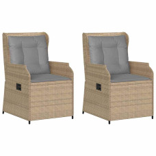 Bancă De Grădină Cu Pernă 2 Pcs Bej Rattan Poli