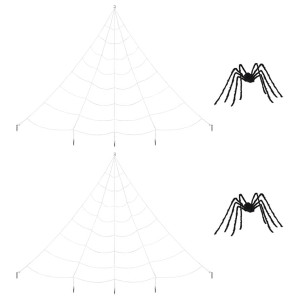 Decorațiune De Halloween Cu Păianjeni Și Pânze 2 Pcs 200 Cm