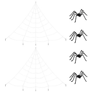 Decorațiune De Halloween Cu Păianjeni Și Pânze 4 Pcs 150 Cm