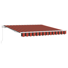Cortina Retractabilă Portocalie Și Maro 350 X 250 Cm Țesătură