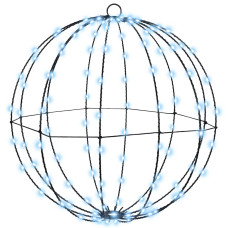 Bola Cu 192 Led 2 Pcs Alb Rece 40 Cm Metal