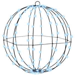 Bola Cu 192 Led 2 Pcs Alb Rece 40 Cm Metal