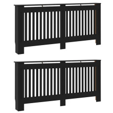Capac Pentru Radiator 2 Pcs Negru 172X19X81.5Cm Lemn Compozit