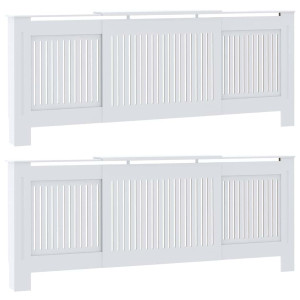 Capac Pentru Radiator 2 Pcs Alb 205X20.5X81.5Cm Lemn Compozit