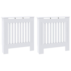 Capac Pentru Radiator 2 Pcs Alb 78X19X81.5Cm Lemn Compozit