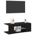 Cabina Tv  Cu Lumini Led, Stejar Negru, 90X39X30 Cm, Lemn Prelucrat
