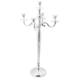 Suport Pentru Lumânări  Argintiu 32X32X79,5 Cm Aluminiu