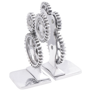 Suporturi Pentru Cărți 2 Piese Argintiu 10X10X22 Cm Aluminiu Cog