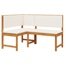 Bancă De Colț Pentru Grădină  Cu Perne 140X100X91 Cm Din Lemn Solid De Acacia