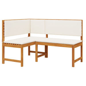 Bancă De Colț Pentru Grădină  Cu Perne 140X100X91 Cm Din Lemn Solid De Acacia