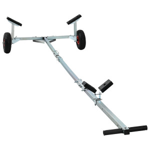 Remorcă Pentru Bărci  Cu 2 Roți, Pliabilă Și Ajustabilă, 160 Kg, Din Oțel