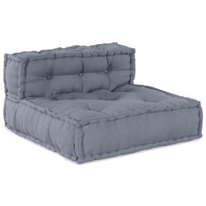 Canapea Modulară Cu 4 Locuri Pouffe Converibilă Din Țesătură Gri