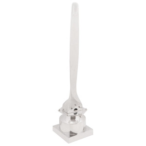 Sculptură Argintie 26X26X110 Cm Aluminiu Jumătate Propeller