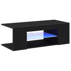 Cabina Tv  Cu Lumini Led, Stejar Negru, 90X39X30 Cm, Lemn Prelucrat