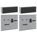 Set De Cabinet De Unelte Și Tablă Perforată, 6 Piese, Montat Pe Perete, Metal Negru
