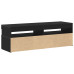Bibliotecă Tv Cu Led Negru Stejar 120X35X40 Cm Lemn Prelucrat