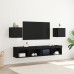 Cabine Tv De Perete  2 Buc Negru Stejar 30,5X30X30 Cm