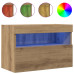 Cabinet De Televizor Cu Lumini Led Stejar Artisan 60X30X40 Cm