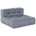 Canapea Modulară Cu 3 Locuri Pouffe Convertibilă Din Pânză Gri