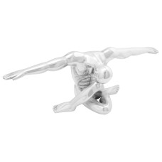 Sculptură Argintie 63X20X22 Cm Aluminiu Omul Care Mulțumește