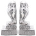 Suporturi Decorative Pentru Cărți  2 Buc Argintiu 12X9X19 Cm Aluminiu Bufniță