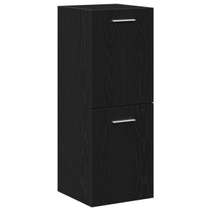 Cabinet De Baie  Negru Stejar 30X30X80 Cm Lemn Laminat