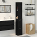 Cabinet De Baie  Negru Cu Aspect De Stejar 25X25X170 Cm Din Lemn Compus