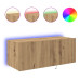 Cabinet De Perete Pentru Tv Cu Lumini Led Stejar Artisan 80X35X31 Cm